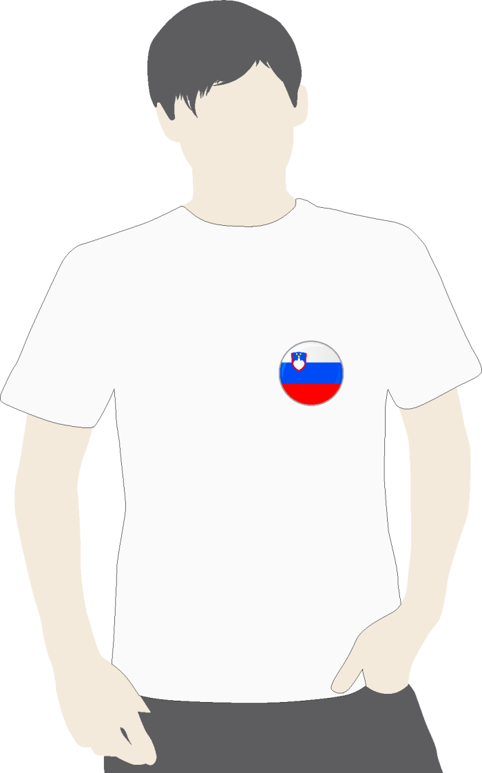 Športna majica, okrogla SLO zastavica na prsih