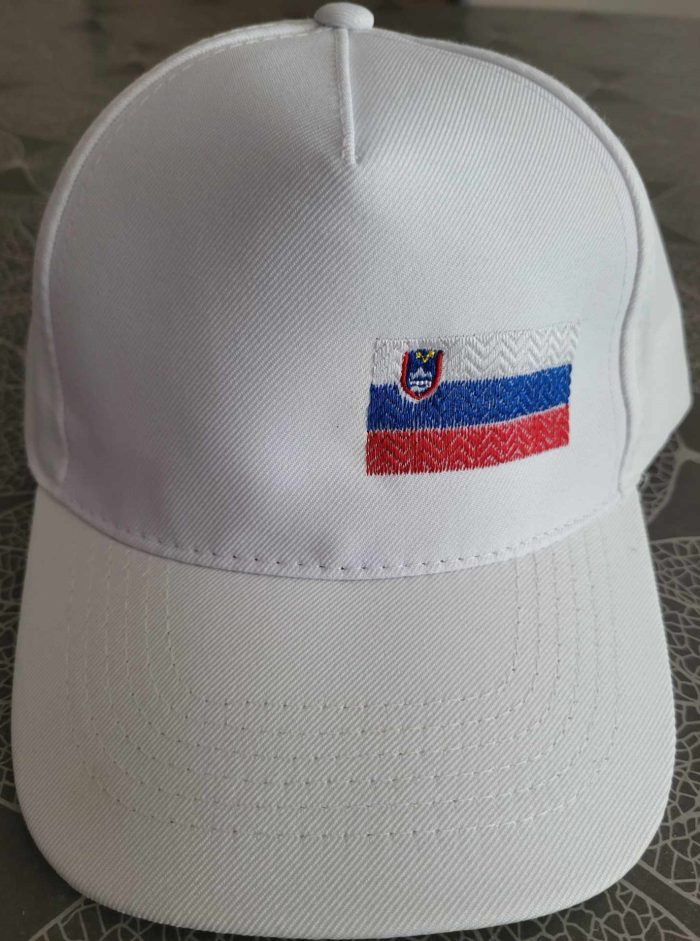 Polo kapa, bela z uvezeno SLO ZASTAVICO